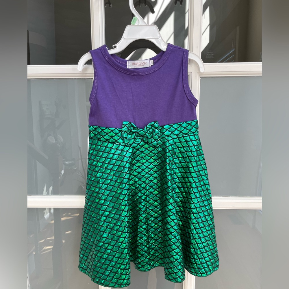 Little Mermaid Dress Green and Purple